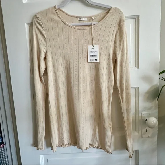 NWT! SKALL STUDIO Beige Long Sleeve Edie Blouse - S - Picture 7 of 12